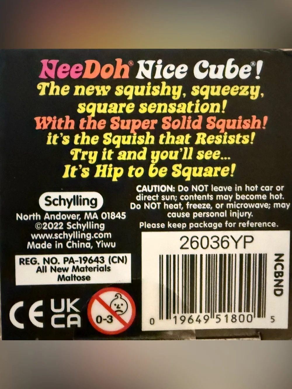 SCHYLLING NEEDOH TRENDING BLUE NICE CUBE SUPER SOLID SQUEEZE TOY NEW IN BOX